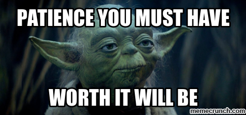 Yoda instructing a Palawan to have patience