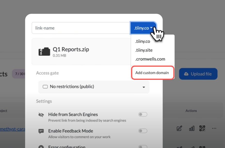 Adding a custom domain to your VDR