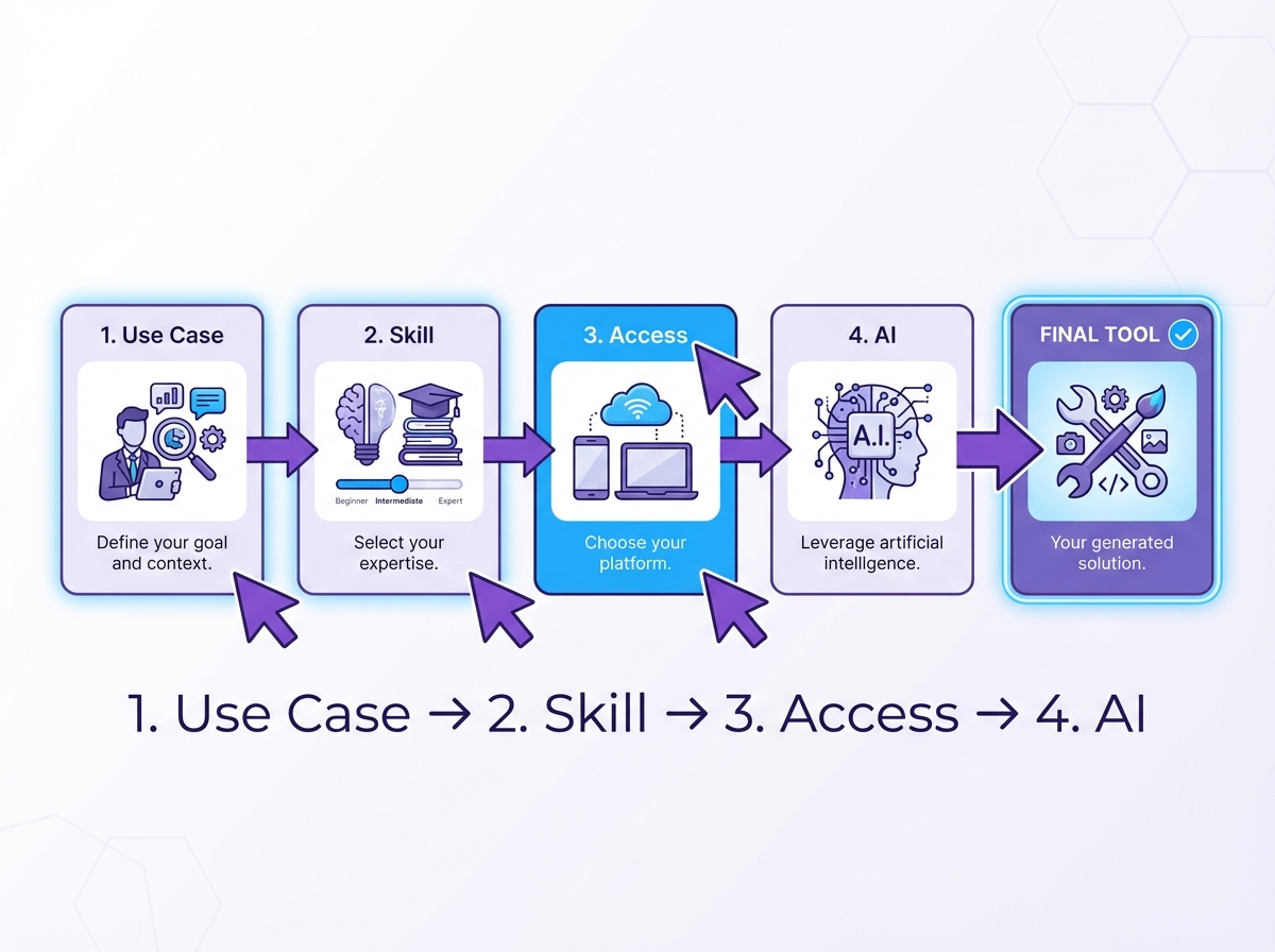 Decision framework to choose the best free Photoshop alternative in 2026 based on use case, skill level, platform, and AI needs