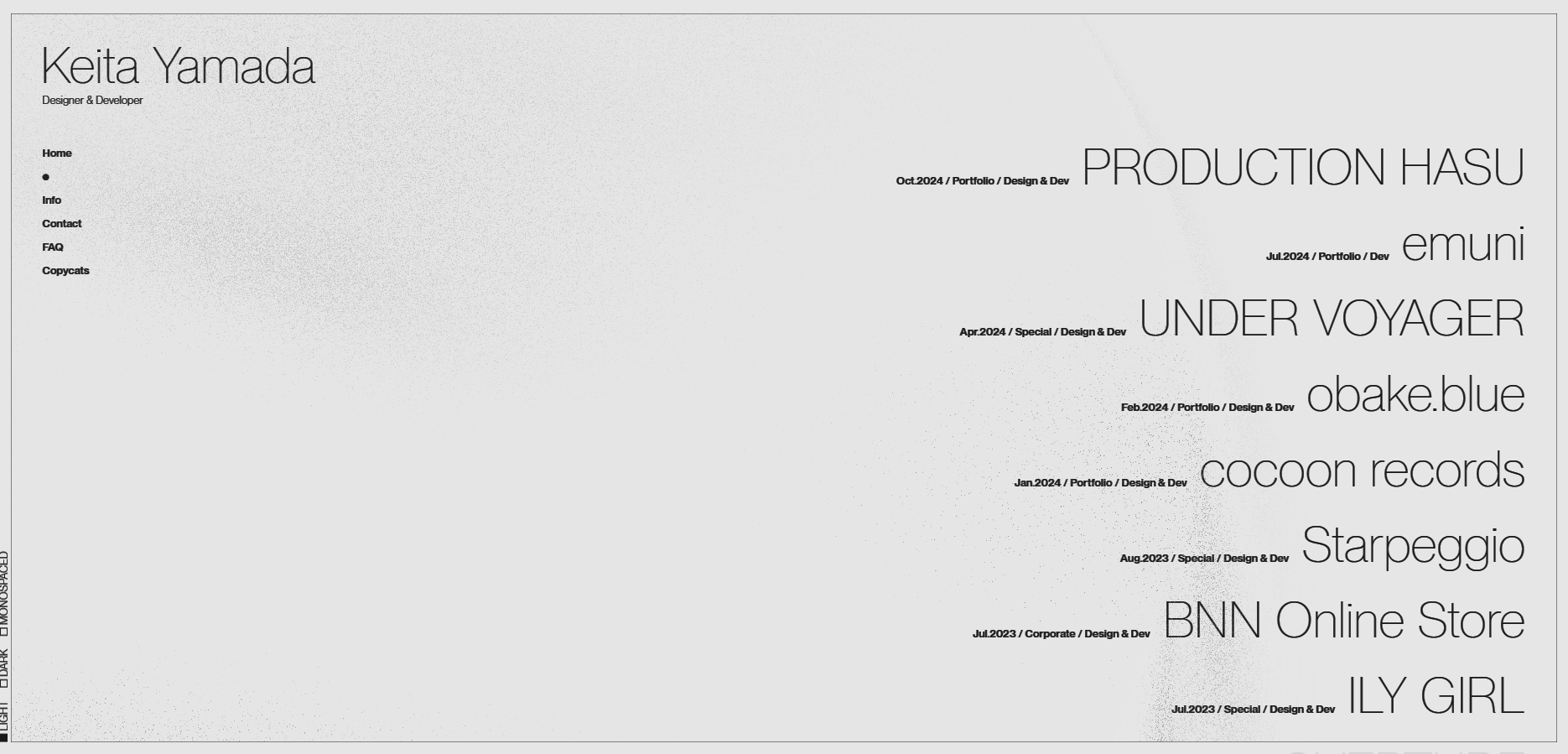 Screenshot of Keita Yamada's portfolio's projects section