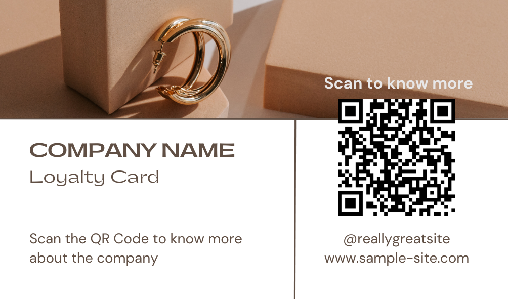 QR code embedded in a sample Business Card