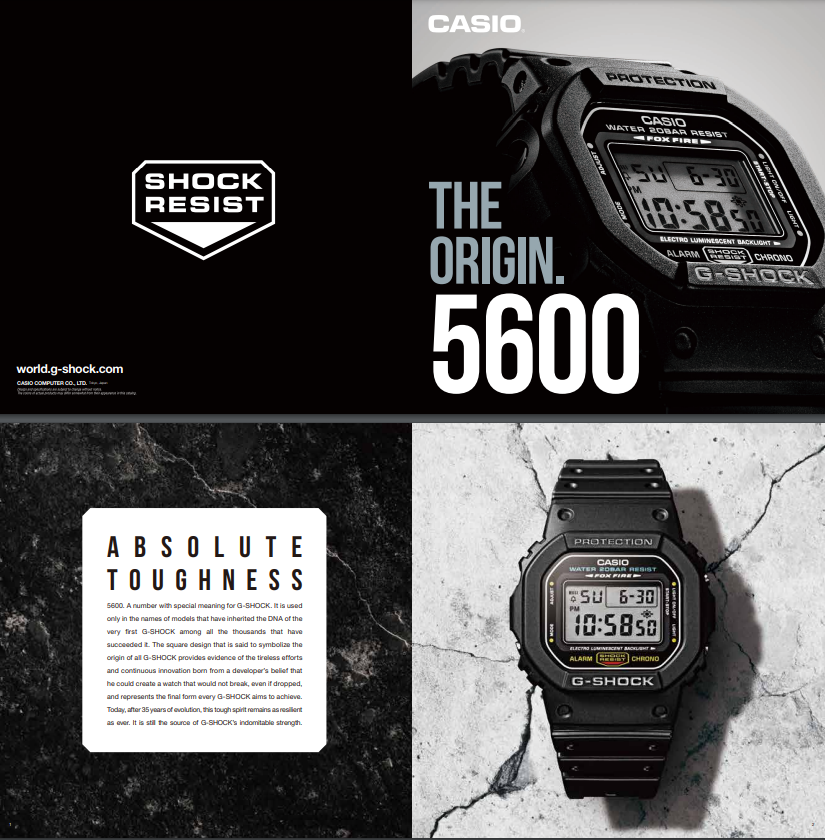 Screenshot from Casio  G-Shock's Brochure