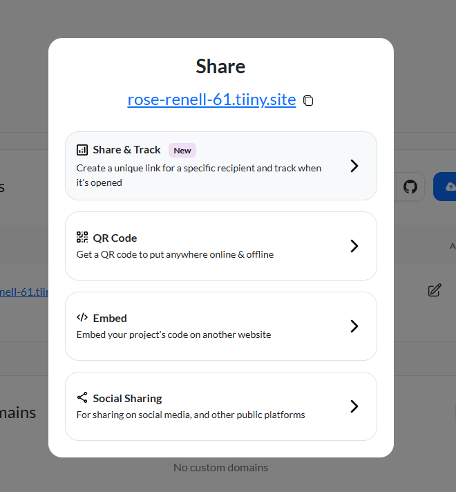 Select the "Share & Track" option