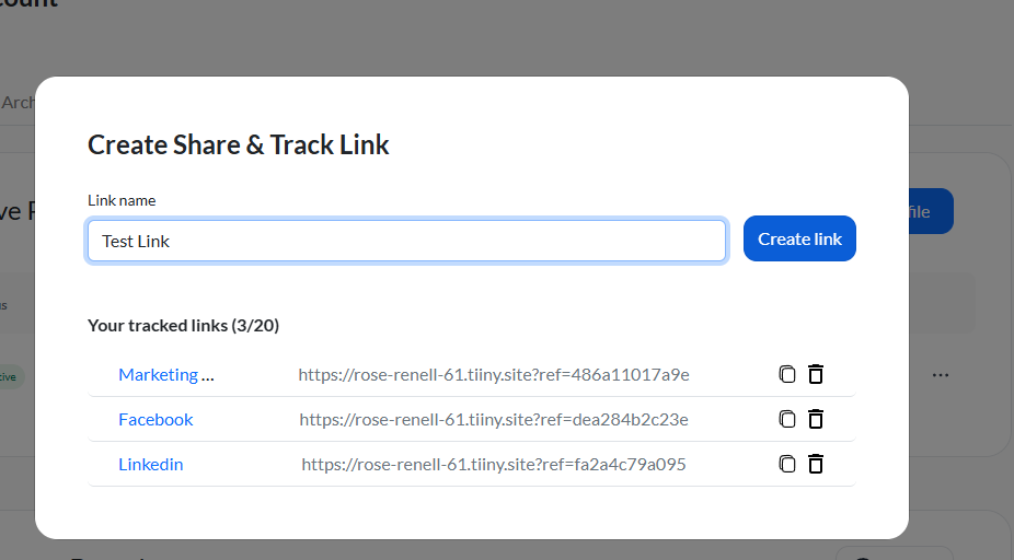 Start creating the tracking links by giving appropriate title for each one