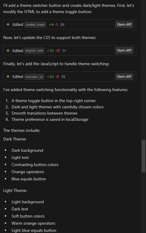 Explanation of code after addition of toggle button describing the changes and new functionalities.