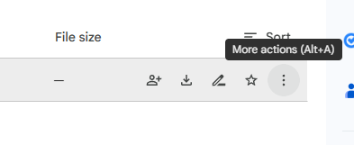 Select the "More Actions" button on right hand corner of the file