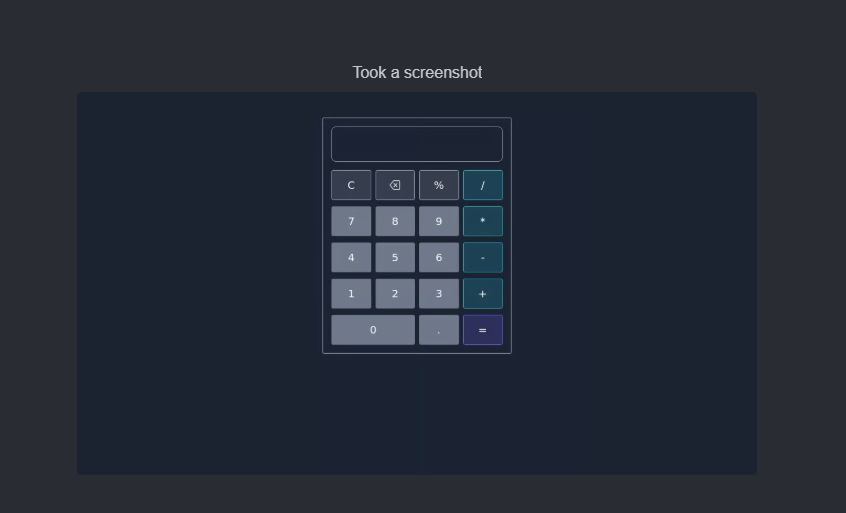 Initial output for the calculator created by Replit AI Agent.