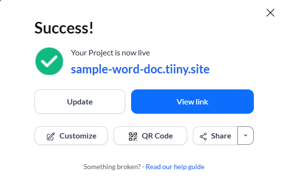 Share your document with a link