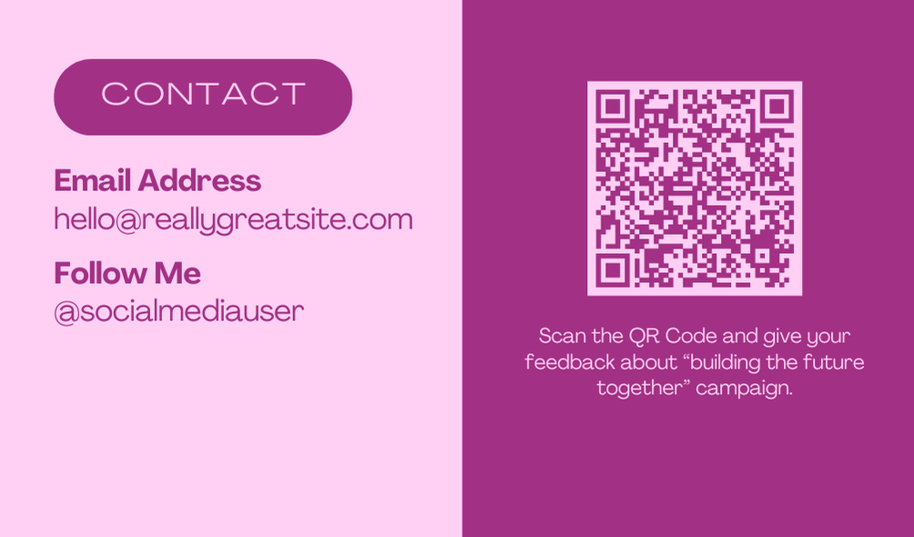 A social media post with QR code to collect feedback for a campaign run by the influencer recently.