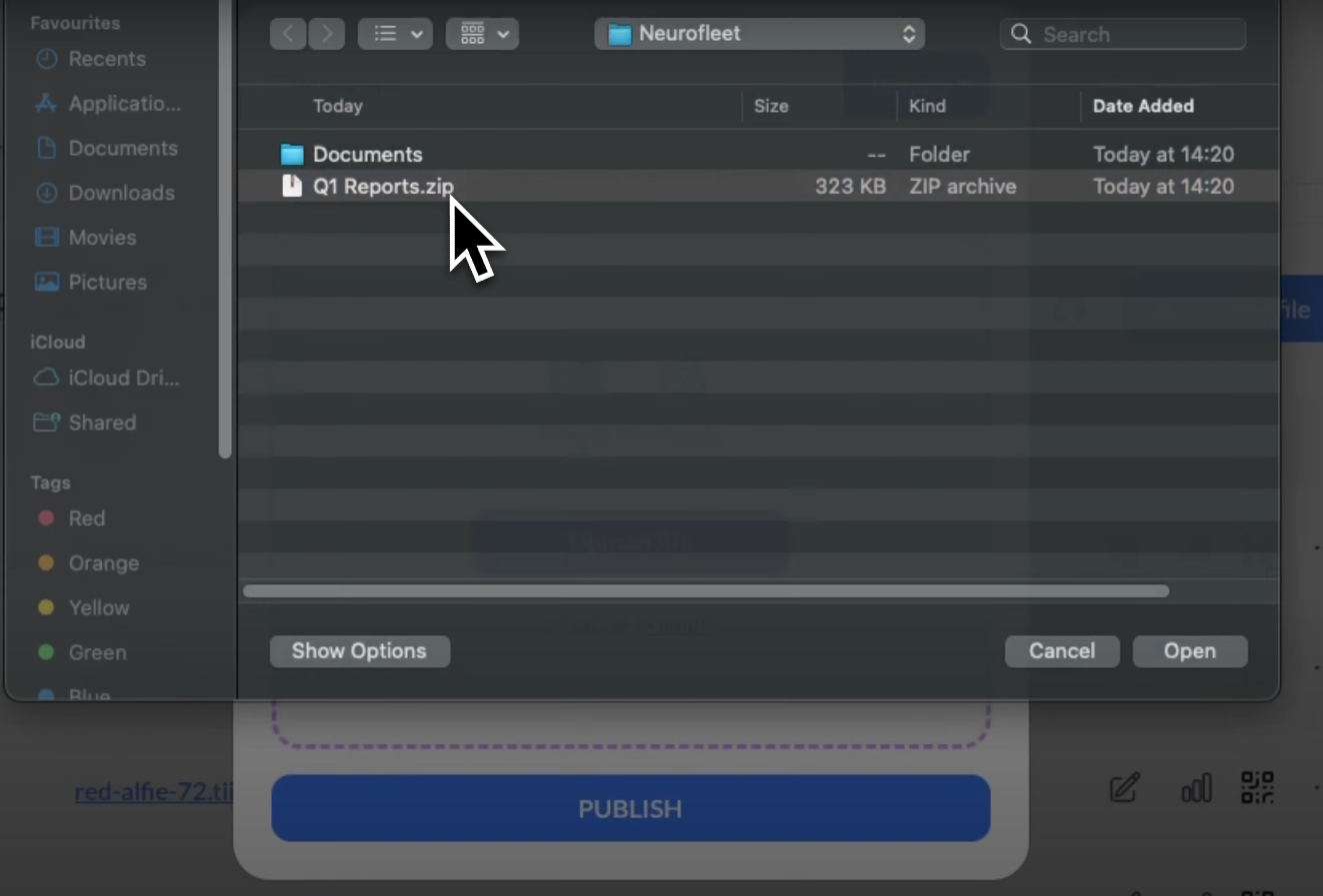 Upload zip file